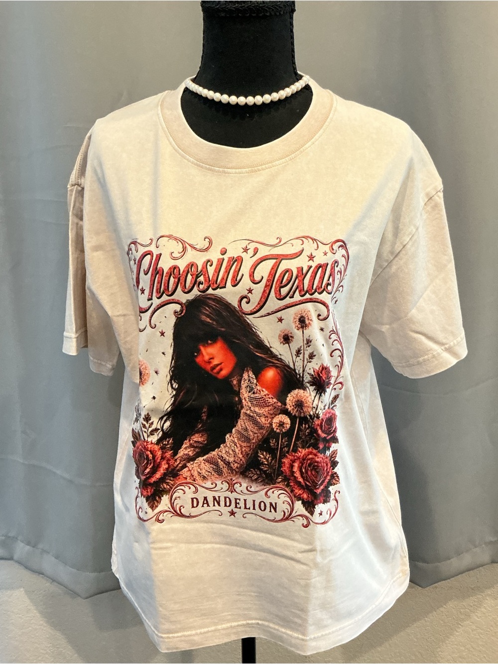 Choosin' Texas Dandelion Graphic Tee - Cream unisex shirt